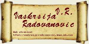 Vaskrsija Radovanović vizit kartica